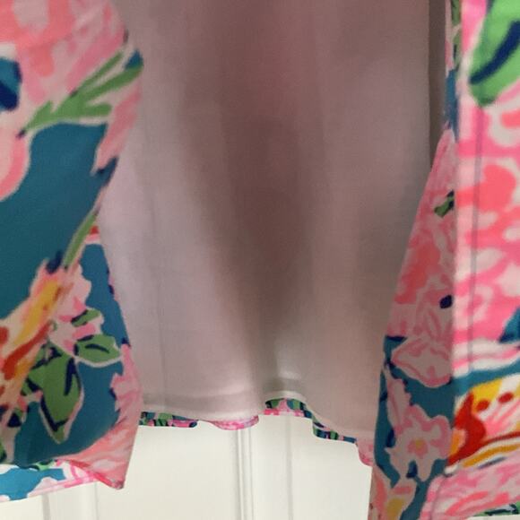 LILLY PULITZER NWT Pink Floral Sun Dress Medium Colorful Beach Resort Vacation - Picture 8 of 16